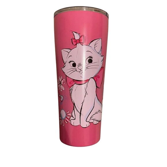 Disney Aristocats Marie Retro Pink Stainless Steel Tumbler Cup - Picture 1 of 6